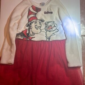 Dr. Seuss Red and White Dress girls 6x .